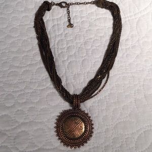 Vintage signed multi-strand pendant necklace!